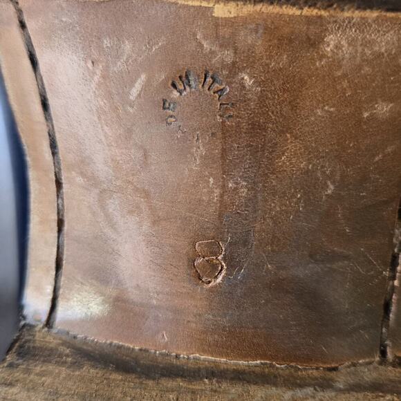 Forzieri Firenze Men's Leather Lace Up Casual Shoes Navy/Red Size 8/US 8.5 Italy - Picture 7 of 10